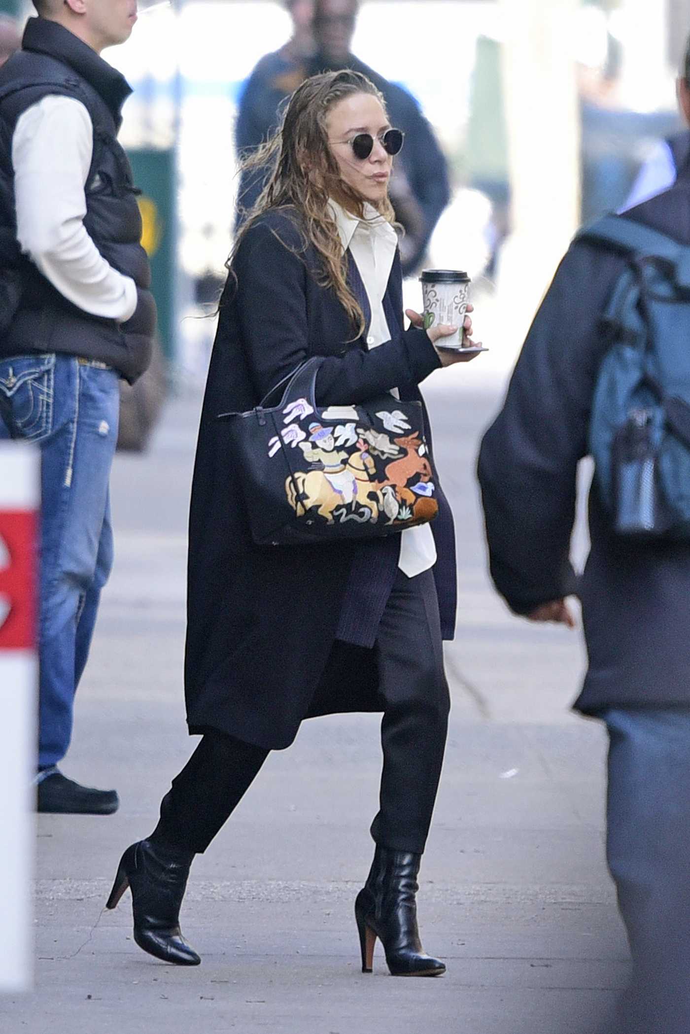 Mary-Kate Olsen with wet hair out in New York