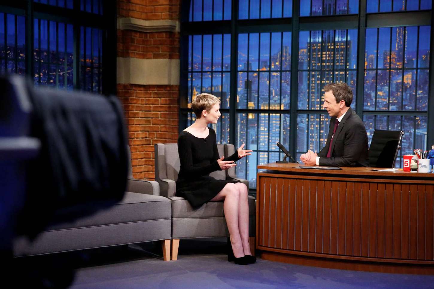 Mia Wasikowska Late Night with Seth Meyers in New York