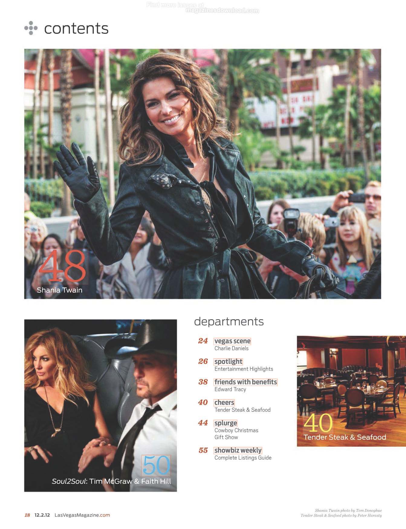 Shania Twain Las Vegas Magazine