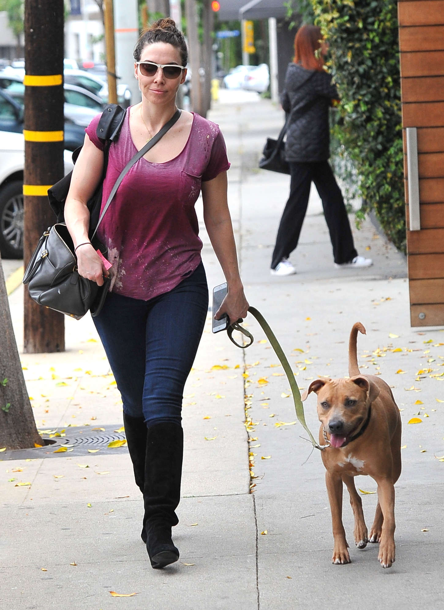 Whitney Cummings Walking Her Dog in Los Angeles